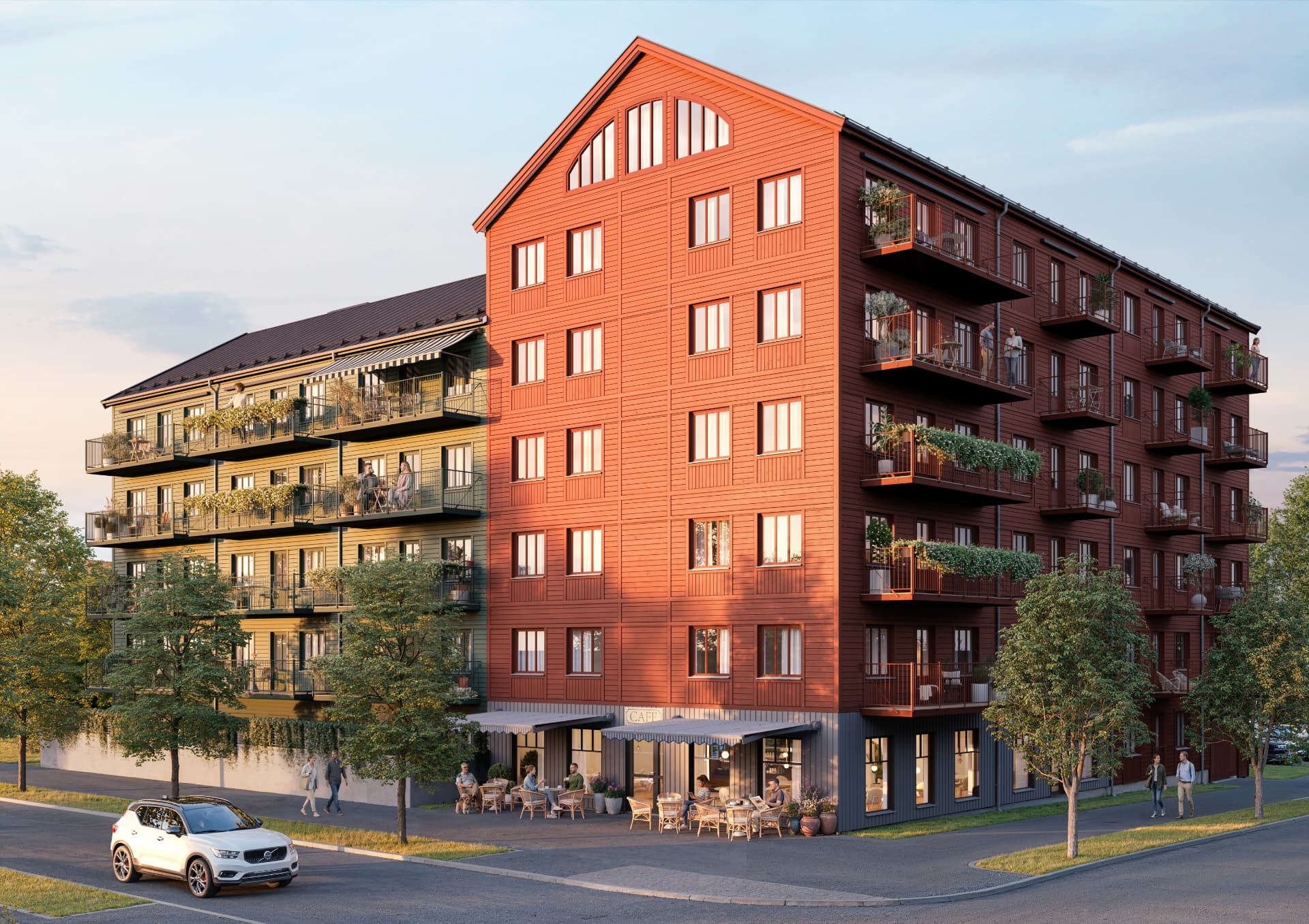 Kvarteret Carla, fasad mot gatan